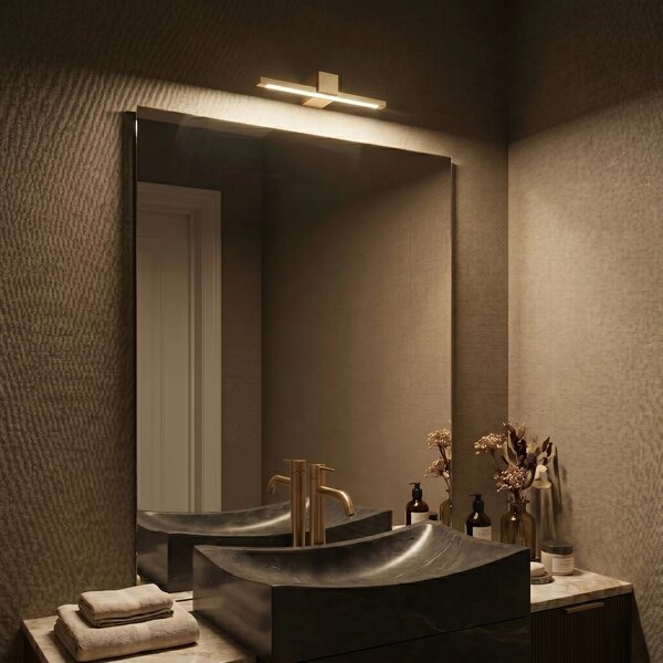 Επιτοίχο φωτιστικό μπάνιου LED SWE046-1W 40cm GOLD BRUSH