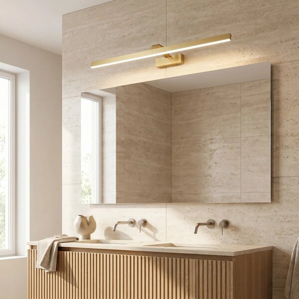 Επιτοίχο φωτιστικό μπάνιου LED SWE009-1W 73cm BRUSH GOLD