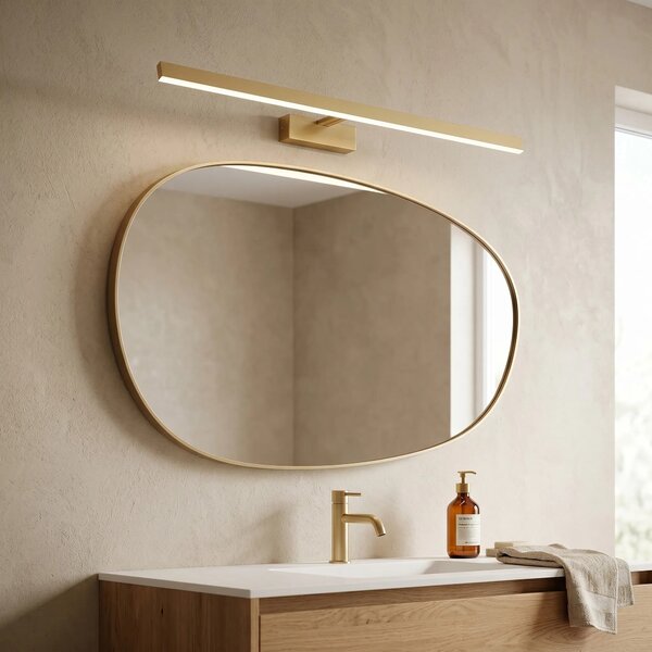 Επιτοίχο φωτιστικό μπάνιου LED SWE009-1W 73cm BRUSH GOLD