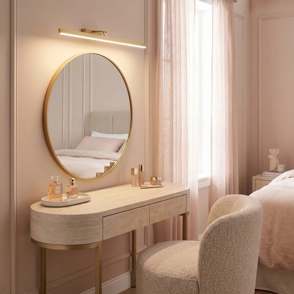 Επιτοίχο φωτιστικό μπάνιου LED SWE009-1W 73cm BRUSH GOLD