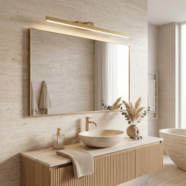 Επιτοίχο φωτιστικό μπάνιου LED SWE009-1W 73cm BRUSH GOLD