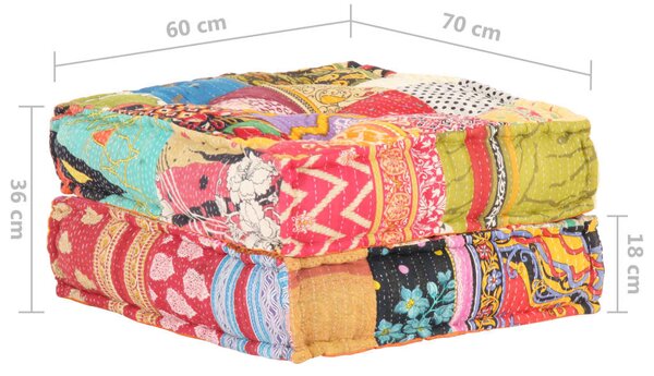 VidaXL Πουφ Patchwork 60 x 70 x 36 εκ. Υφασμάτινο