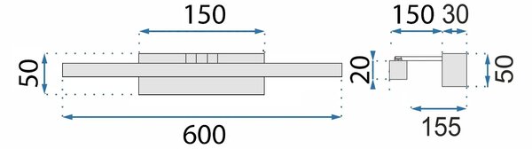 Επιτοίχο φωτιστικό μπάνιου LED APP1861-1W 60 cm GOLD