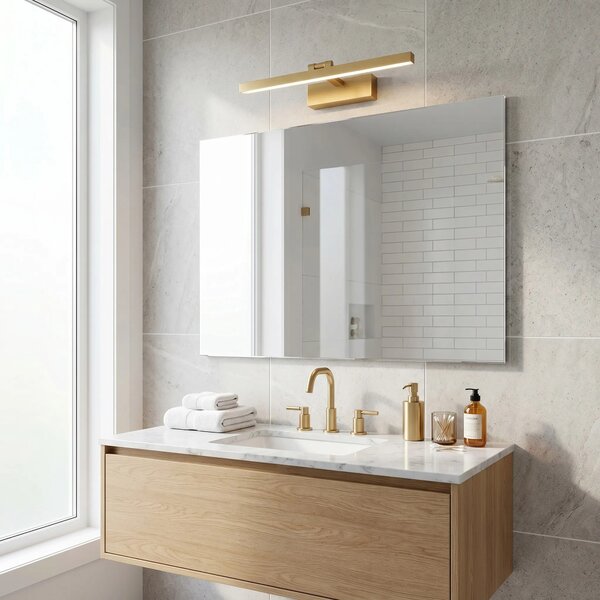 Επιτοίχο φωτιστικό μπάνιου LED APP1865-1W 80 cm BRUSH GOLD