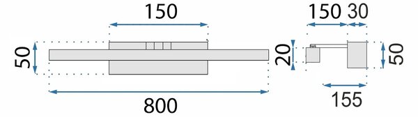 Επιτοίχο φωτιστικό μπάνιου LED APP1862-1W 80 cm GOLD