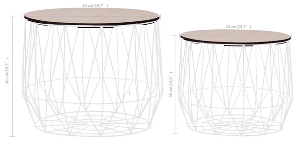 VidaXL Τραπεζάκια Σαλονιού 2 τεμ. Λευκά