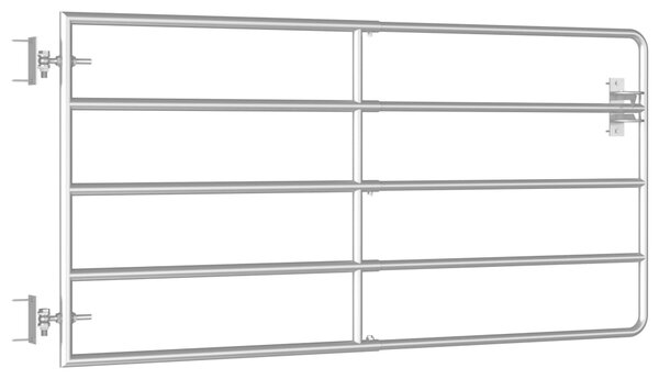 VidaXL Πόρτα Αγροκτήματος με 5 Μπάρες Ασημί (95-170)x90 εκ. Ατσάλινη