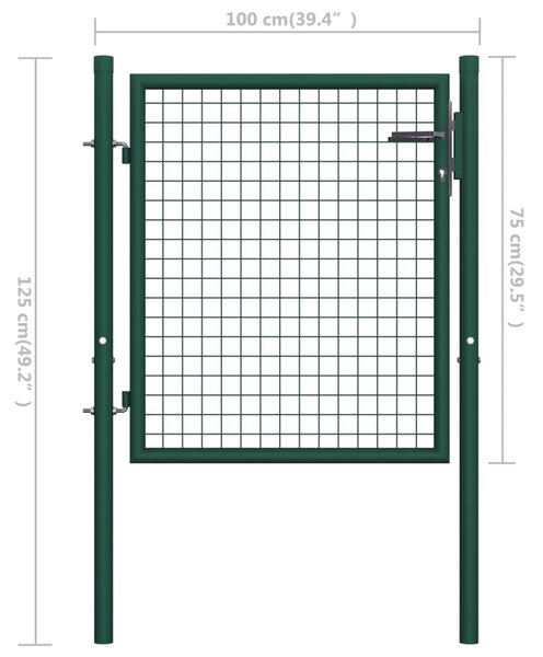 VidaXL Πόρτα Περίφραξης Πράσινη 100 x 75 εκ. Ατσάλινη