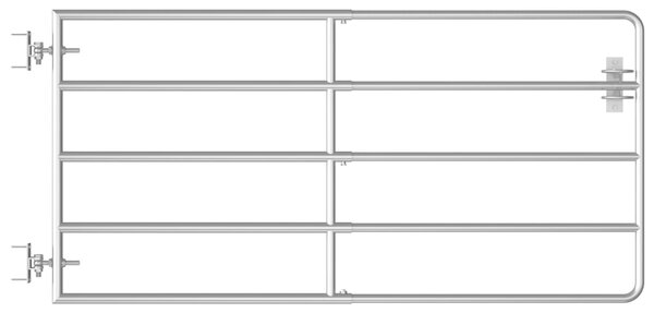 VidaXL Πόρτα Αγροκτήματος με 5 Μπάρες Ασημί (95-170)x90 εκ. Ατσάλινη