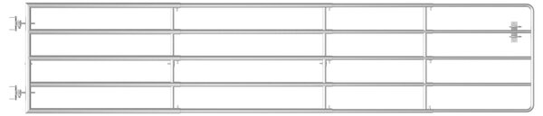 VidaXL Πόρτα Αγροκτήματος με 5 Μπάρες Ασημί (150-400)x90 εκ. Ατσάλινη