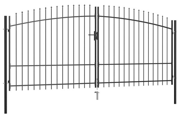 VidaXL Πόρτα Περίφραξης Διπλή με Λόγχες 400 x 225 εκ