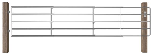 VidaXL Πόρτα Αγροκτήματος με 5 Μπάρες Ασημί (150-400)x90 εκ. Ατσάλινη