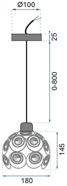 ΚΡΥΣΤΑΛΙΝΟ ΦΩΤΙΣΤΙΚΟ ΟΡΟΦΗΣ APP206-1C Μαύρο