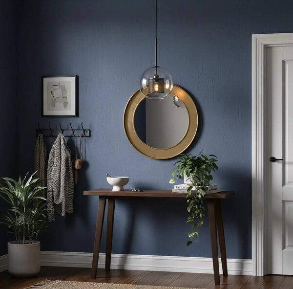 Γυάλινο κρεμαστό φωτιστικό Loft APP557-1CP 20cm μαύρο