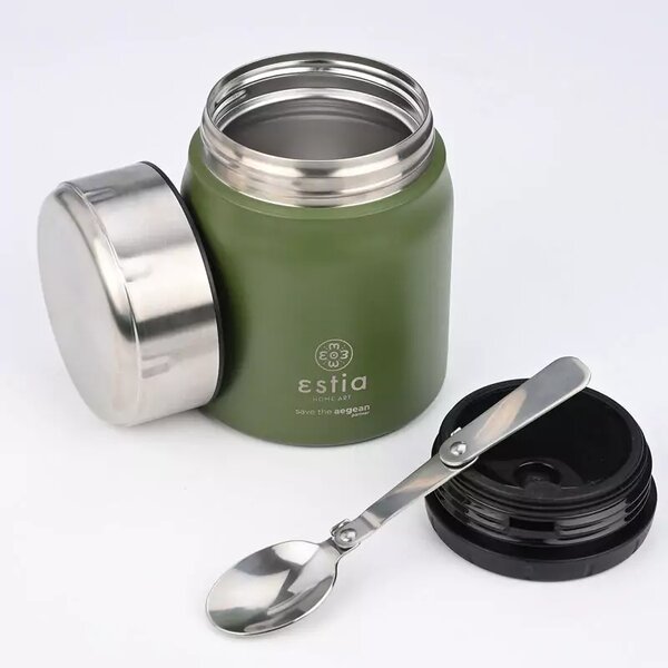 Ανοξείδωτος θερμός φαγητού Lunch Pot Save the Aegean 0.5lt Estia 19 - Dark green