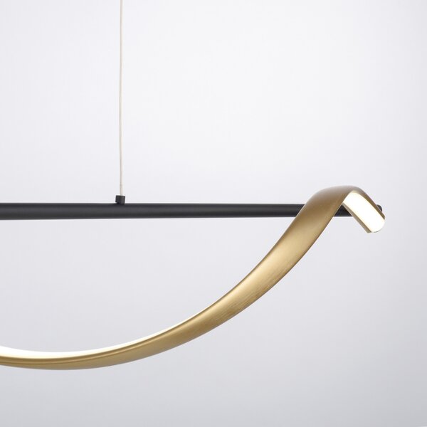 Q-Smart-Home Paul Neuhaus Q-Swing κρεμαστό φωτιστικό, ανθρακί / ορείχαλκο, ρυθμιζόμενος, Μαύρο, Σαλόνι / τραπεζαρία, Μέταλλο, σύγχρονο