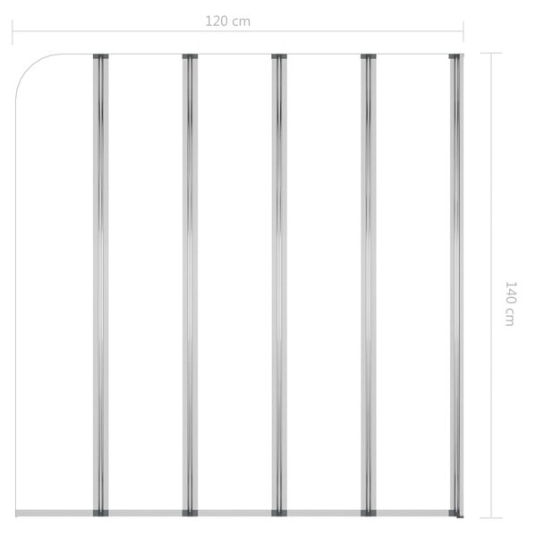 VidaXL Καμπίνα Μπανιέρας Διαφανής 120 x 140 εκ. από Ψημένο Γυαλί