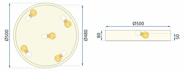 Φωτιστικό Plafon Classic APP874-C 50 cm Χρυσό