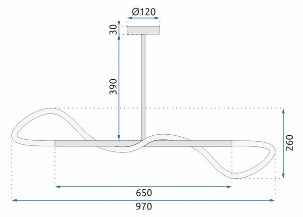 APP856-CP Μακρύ Μαύρο φωτιστικό οροφής LED