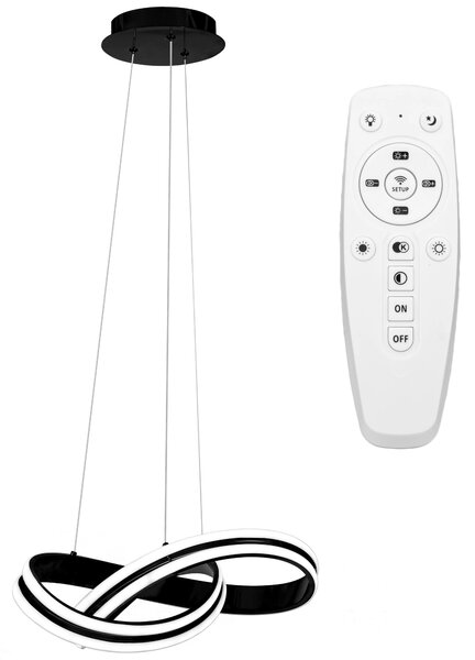 Μοντέρνο φωτιστικό οροφής LED + REMOTE APP817-CP Μαύρο