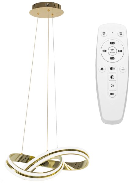 Μοντέρνο φωτιστικό οροφής LED + APP818-CP REMOTE Gold