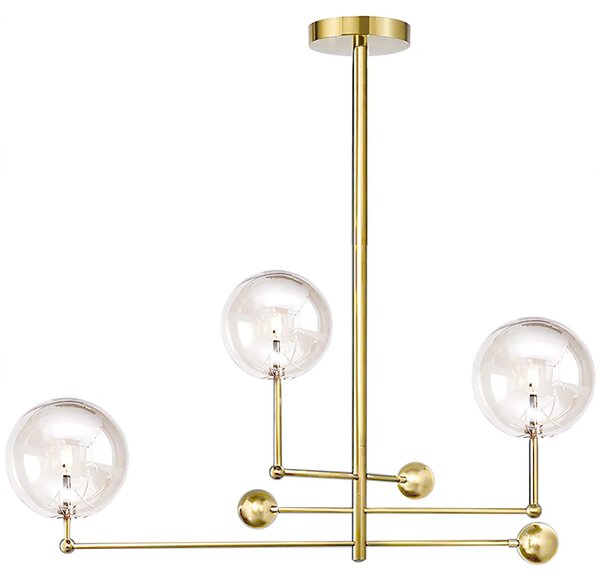 Γυάλινο Κρεμαστό Φωτιστικό Μπάλας 3 τμχ APP918-3CP Gold