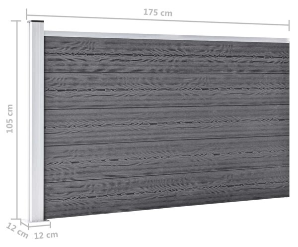 VidaXL Πάνελ Περίφραξης Γκρι 175 x 105 εκ. από WPC