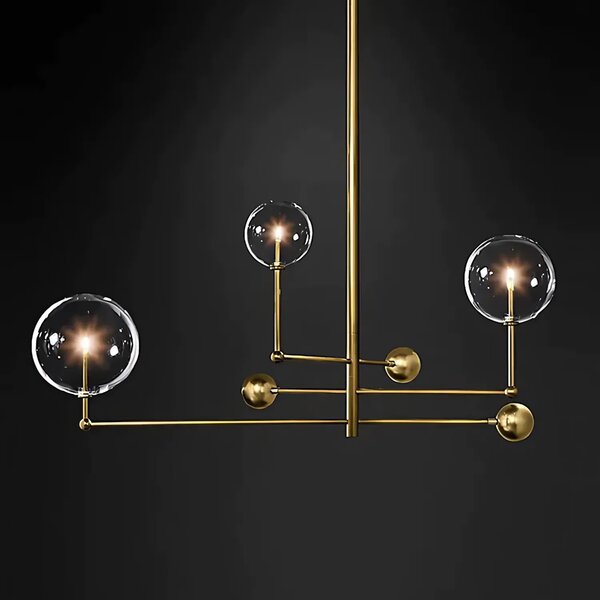 Γυάλινο Κρεμαστό Φωτιστικό Μπάλας 3 τμχ APP918-3CP Gold