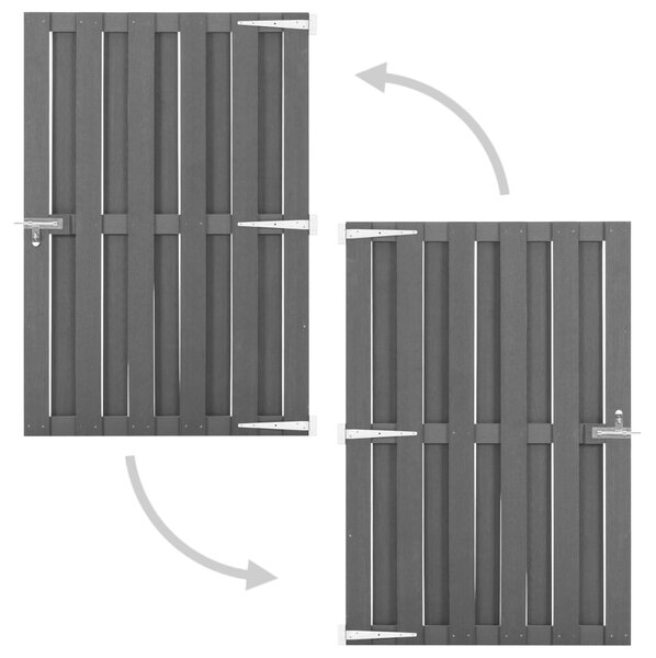 VidaXL Πόρτα Φράχτη Γκρι 100 x 150 εκ. από WPC