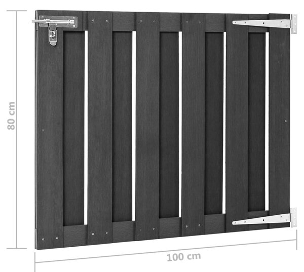 VidaXL Πόρτα Φράχτη Γκρι 100 x 80 εκ. από WPC