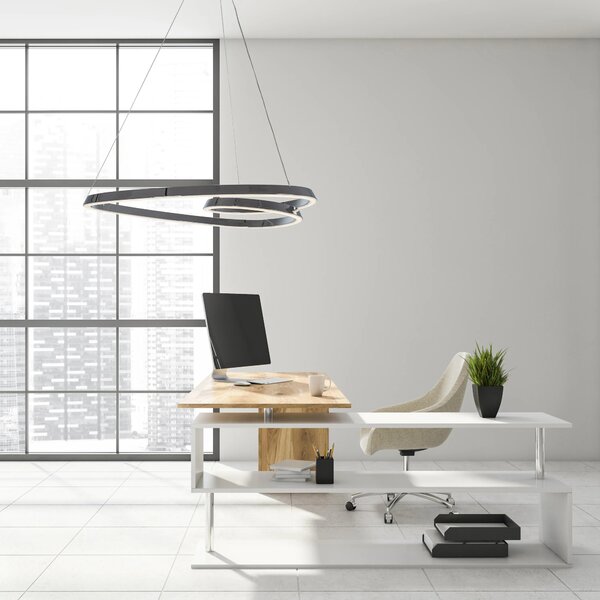 Κρεμαστό φωτιστικό οροφής LED Loop + Τηλεχειριστήριο APP798-cp Chrome