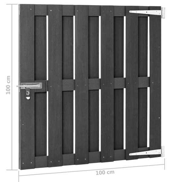 VidaXL Πόρτα Φράχτη Γκρι 100 x 100 εκ. από WPC