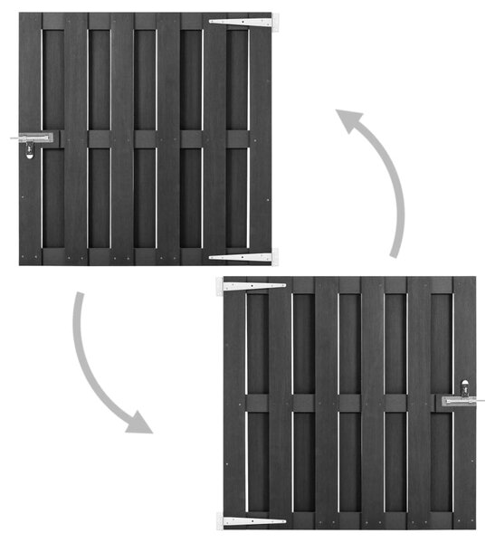 VidaXL Πόρτα Φράχτη Γκρι 100 x 100 εκ. από WPC