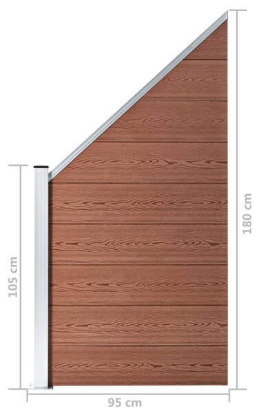 VidaXL Πάνελ Περίφραξης Καφέ 105 x (105-180) εκ. από WPC