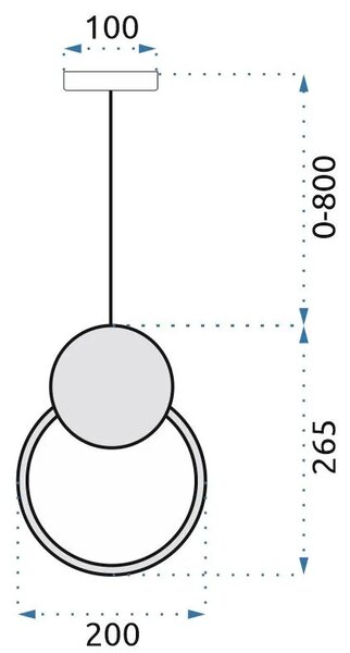 APP852-CP LED Κρεμαστό Φωτιστικό Οροφής Μαύρο