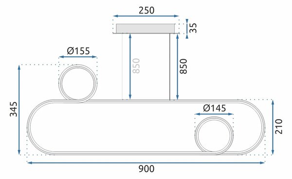 APP810-CP CHROM LED Κρεμαστό φωτιστικό οροφής + τηλεχειριστήριο