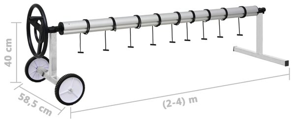 VidaXL Roller Καλύμματος Πισίνας με Βάση από Ανοξείδωτο Χάλυβα