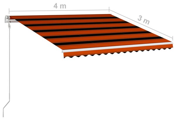 VidaXL Τέντα Συρόμενη Αυτόματη Πορτοκαλί / Καφέ 400 x 300 εκ