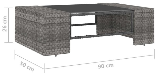 VidaXL Σαλόνι Κήπου 2 Τεμαχίων Γκρι από Συνθετικό Ρατάν