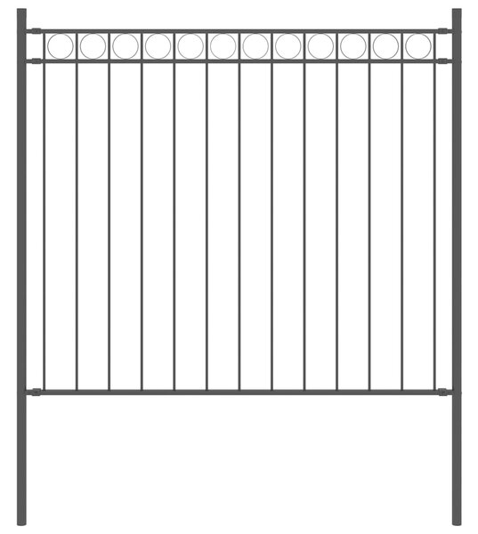VidaXL Κάγκελα Περίφραξης Μαύρα 1,7 x 0,8 μ. Ατσάλινα
