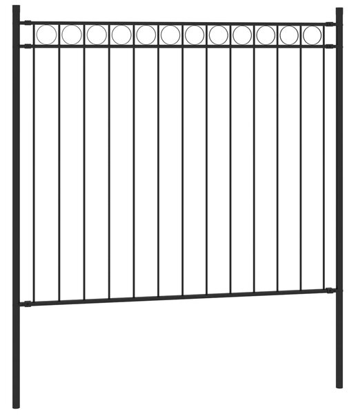 VidaXL Κάγκελα Περίφραξης Μαύρα 1,7 x 0,8 μ. Ατσάλινα
