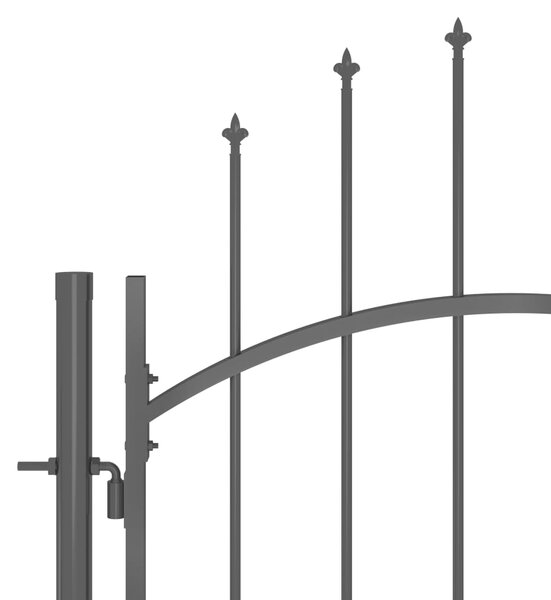 VidaXL Καγκελόπορτα με Λόγχες Μαύρη 5 x 1,5 μ