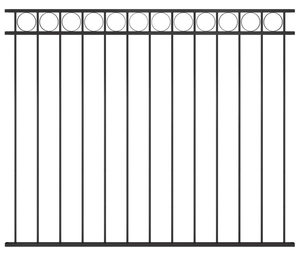 VidaXL Πάνελ Περίφραξης Μαύρο 1,7 x 1,5 μ. από Ατσάλι