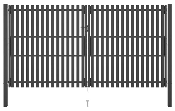 VidaXL Πόρτα Περίφραξης Κήπου Ανθρακί 4 x 2,5 μ. Ατσάλινη