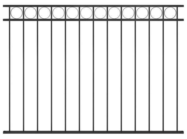 VidaXL Πάνελ Περίφραξης Μαύρο 1,7 x 1,2 μ. από Ατσάλι