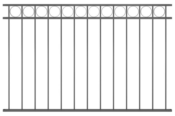 VidaXL Πάνελ Περίφραξης Μαύρο 1,7 x 1 μ. Ατσάλινο