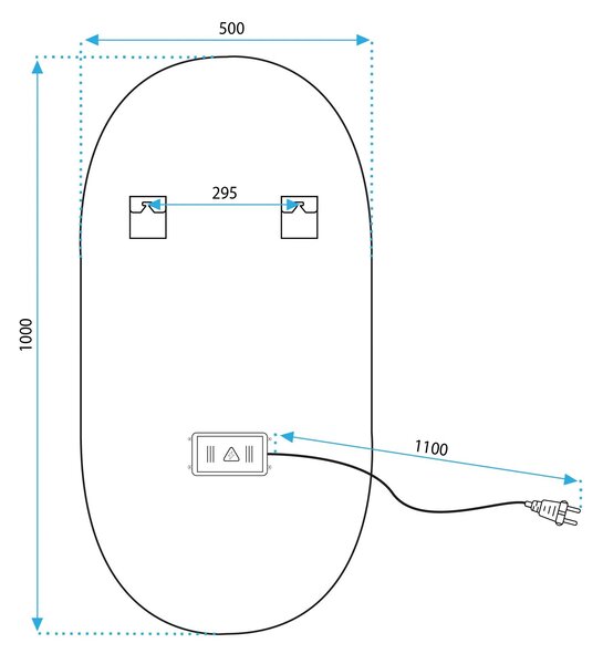 ΚΑΘΡΕΦΤΗΣ ΤΟΙΧΟΥ OVL LED 50x100cm ΧΡΥΣΟ
