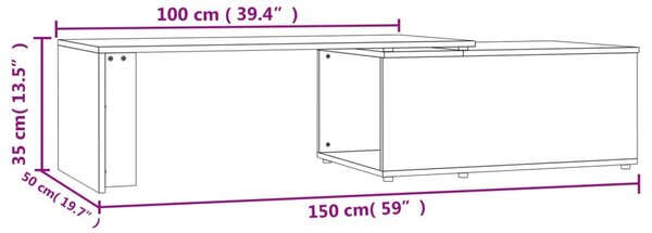 VidaXL Τραπεζάκι Σαλονιού Sonoma Δρυς 150x50x35 εκ. από Επεξ. Ξύλο