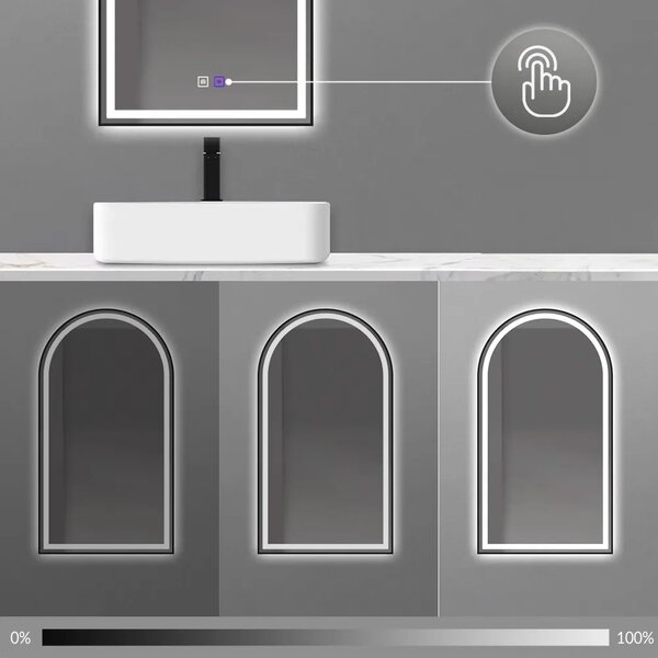 ΚΑΘΡΕΦΤΗΣ ΤΟΙΧΟΥ LED 60x100cm DASH BLACK