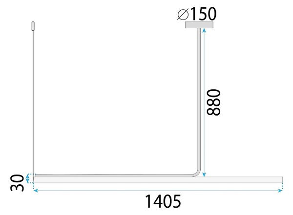 Κρεμαστό φωτιστικό LED APP1660-CP Black 140cm